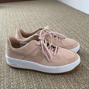 Women’s Nike Air Force 1 Sage Low Platform Tan Suede 8.5